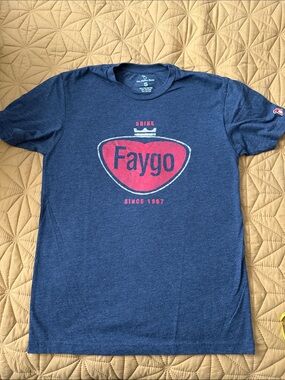 Faygo Logo Unisex Tee in Navy and Red Size Small tri-blend